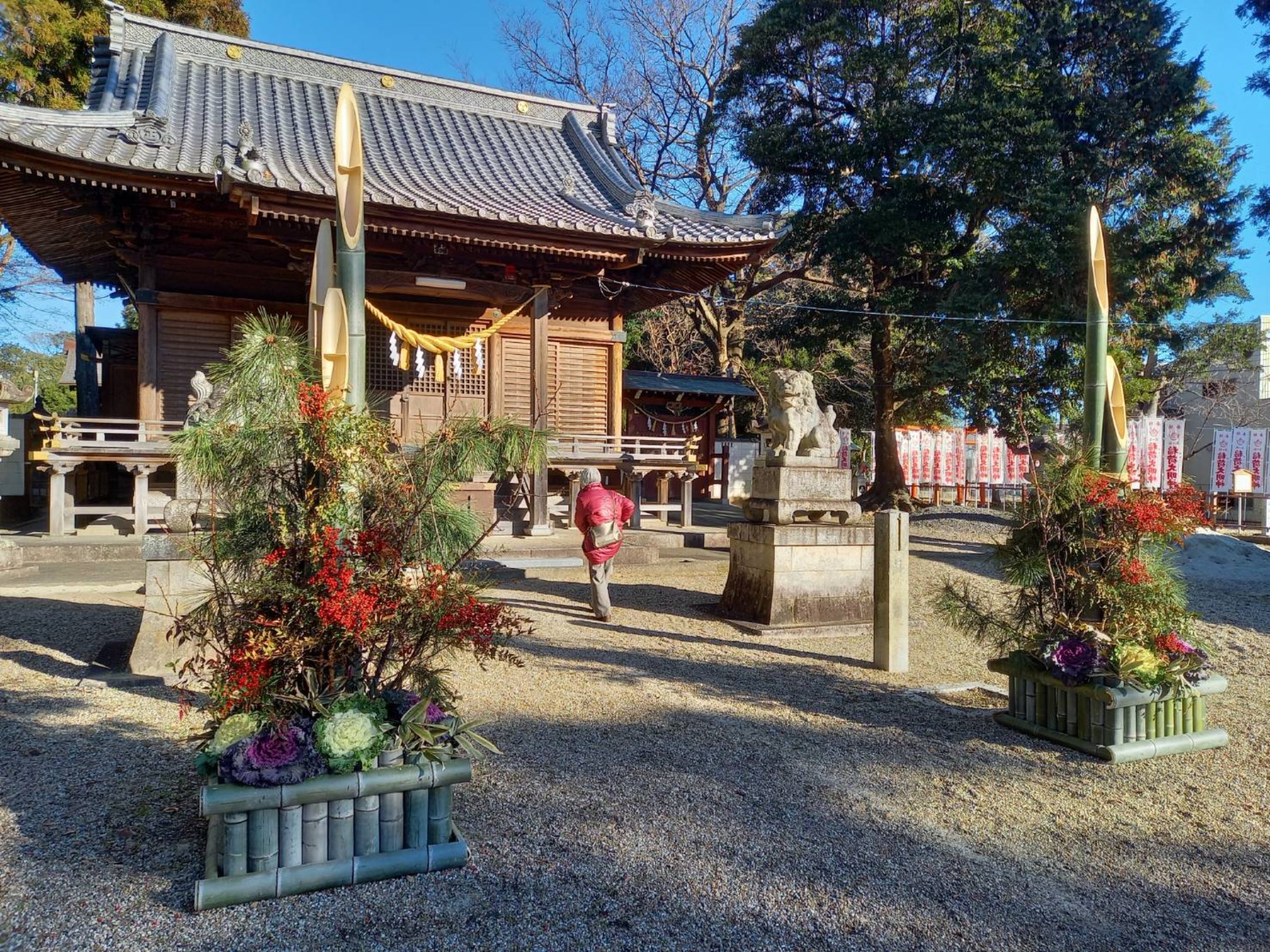 元旦の朝の愛犬散歩　in初詣